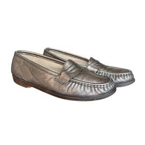 SAS Womens Metallic Leather Penny Loafers Comfort Slip-On Shoes Size 8.5